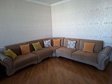 sdullar: Künc divan və 2 ədəd kreslo dəsti - Tərkib: iri L formalı künc divan — 1