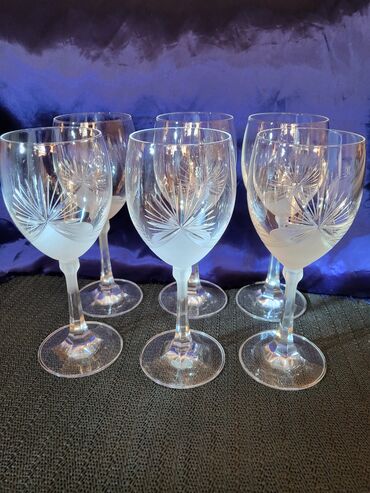 Čaše: Case bohemija 1950g+ kristal,rucna gravura,matirani deo za vino. Case — 4