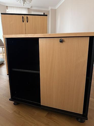 arakesmə: Ofis/ev üçün kompakt şkaf - Material: laminat (açıq palıd rəngli ön — 3