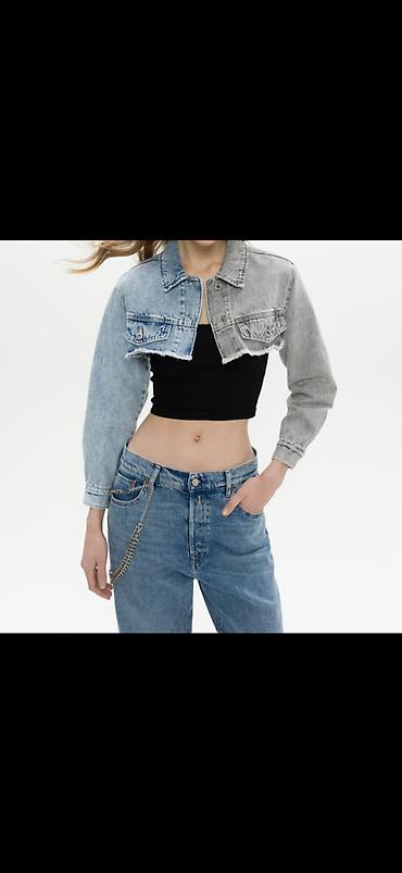 dəsti: Bershka iki rəngli cins dəst color-block və y2k üslubunda dəst, hər — 2