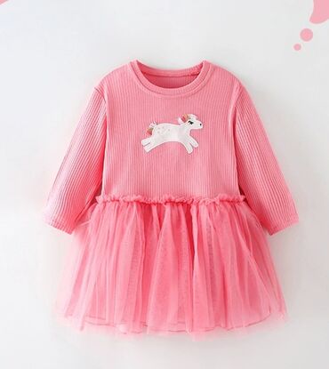 размер 5 6 лет: Детское платье, цвет - Розовый, Новый