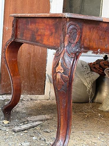 camadan s: Antik üslubda taxta masa - Material: bərk ağac, tünd qəhvəyi təbii — 1