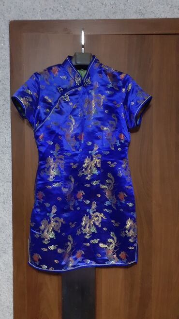 ретро платье: Күнүмдүк көйнөк, Made in KG, Жай, Кыска модель, Атлас, 2XL (EU 44)