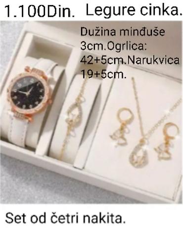 PRELEP SET OD LEGURE CINKA OD ČETRI NAKITA SA CIRKONIMA