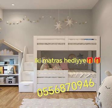 usaq yataqları: Oğlan və qız üçün, Yeni, Çarpayı, Matras ilə, Siyirməli, Laminat — 2
