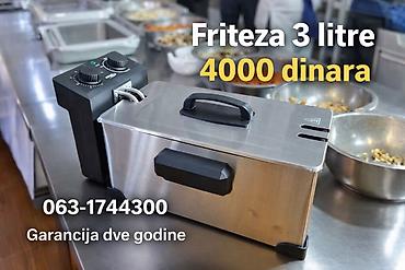 tablica za gradiranje rakije: Friteza zapremine 3 litre, izrađena od nerđajućeg čelika sa poklopcem — 1