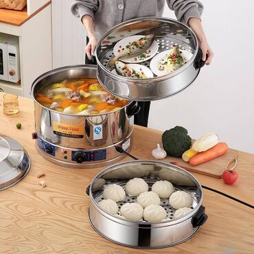 Кастрюли: Мантыварка - пароварка промышленная 4 яруса В наличии: 47см 52 см — 3