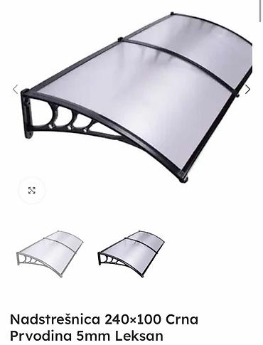 ceo set: Cena 15890 din Nadstrešnica 240×100 Crna Prvodina 5mm Leksan PVC — 1