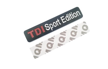 gume za skuter cena: Samolepljiva metalna pločica - TDI Sport Edition - Crna Samolepljiva