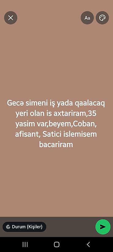 fermada iş: Ofisiant, Kişi, 35 yaş, 3-5 illik təcrübə — 1