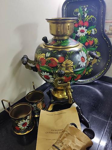 Elektronika: Xoxlama naxışlı samovar dəsti - Rəngarəng xohloma üslubunda əl işi — 1