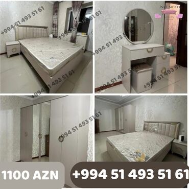 Yataq otağı dəstləri: İkinəfərlik çarpayı, Dolab, Termo, 2 tumba, Azərbaycan, Yeni — 6