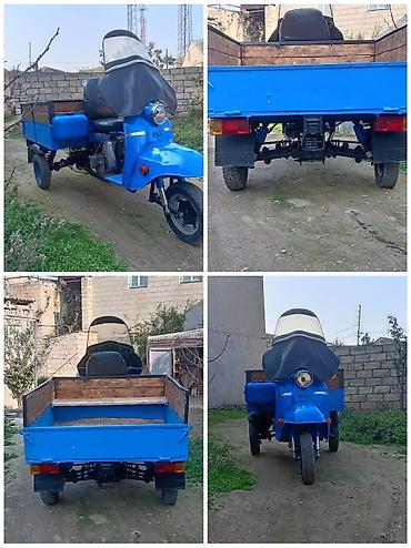 dort teker motor: Yükdaşıma üçün üçtəkərli moto-araba - Korpus: mavi rəngli, ön hissədə — 1