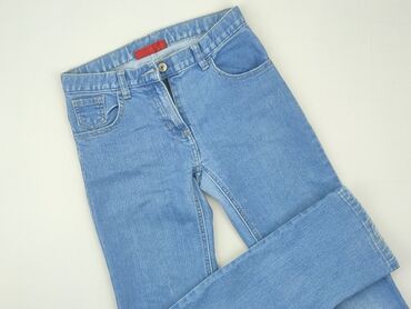 czarne jeansy z szerokimi nogawkami: Jeans, 12 years, 152, condition - Good