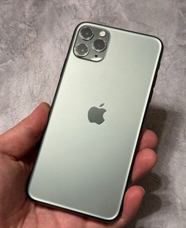 Apple iPhone: IPhone 11 Pro Max, 64 GB, Yaşıl, Face ID, Simsiz şarj, Sənədlərlə