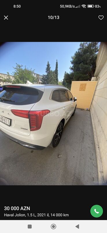 İnformatika: Haval Jolion 2021-ci il buraxılışlı ağ rəngli SUV. Avtomobil 1.5 litr