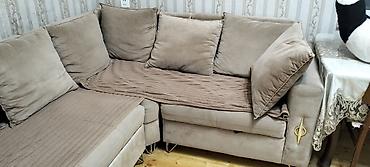 bazalı divanlar: Künc divan, İşlənmiş, Açılmayan, Bazalı, Vеlur parça, Çatdırılma yoxdur — 3