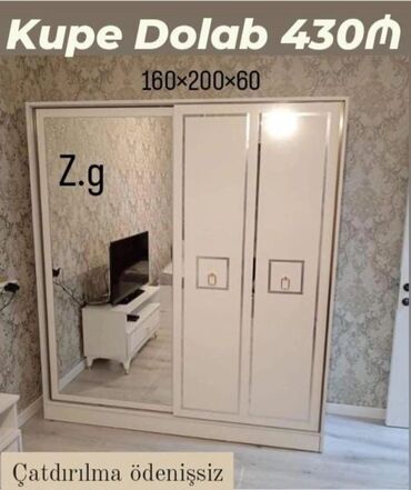 Dolablar: *Kupe Dolab 💫430Azn* ✔️Material:Rusiya Laminat 18/lik *◽Rəng seçimi