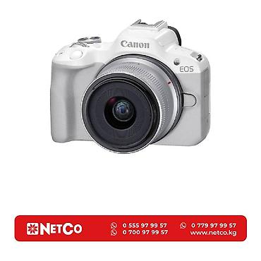 Цифровой фотоаппарат CANON EOS R50, + RF-S 18-45 mm IS STM, White at lalafo.kg Цифровой фотоаппарат CANON EOS R50, + RF-S 18-45 mm IS STM, White