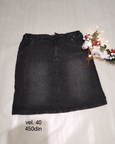 zenska teksas suknja: L (EU 40), Mini, bоја - Crna