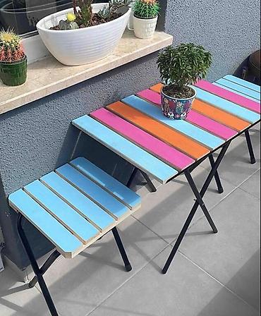 heyet stulu: Masa"Balkon masası rəngli" masa - eni 40, uzunluğu 60, hündürlük 45 və — 2