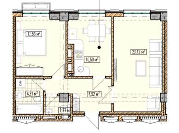 Продажа квартир: 2 комнаты, 59 м², Элитка, 2 этаж, ПСО (под самоотделку)