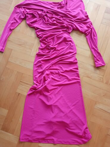haljine od mokre likre: S (EU 36), bоја - Roze, Večernji, maturski, Dugih rukava