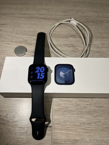 бу телефоны ош: Продаю Apple Watch 9 (41 mm) Черные (midnight), полный комплект