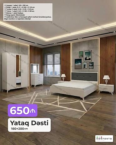 Yataq Dəsti – 160×200 sm Tərkibi: - Çarpayı: 1 ədəd, 160 × 200 sm - lalafo.az -da Yataq Dəsti – 160×200 sm Tərkibi: - Çarpayı: 1 ədəd, 160 × 200 sm -