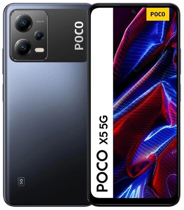 корейский телефон: Poco X5 5G, 128 ГБ, цвет - Черный, 2 SIM, eSIM