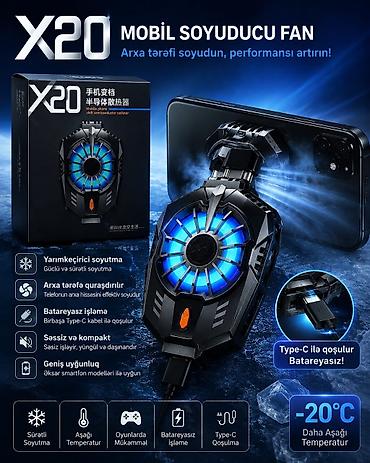 mini usb ventilator: X20 mobil soyuducu fan – telefonun arxa hissəsini sürətlə soyudan — 1