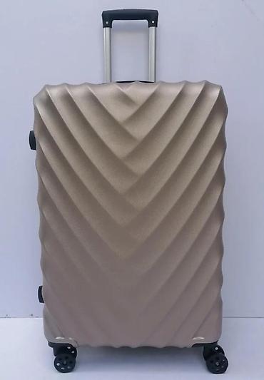 Putni koferi i torbe: Tvrdi kofer na točkićima – zlatno/bež - Materijal: čvrsta — 9