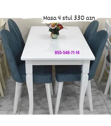 Masa və oturacaq dəstləri: Yeni, 4 stul