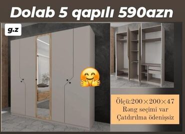 Masa və oturacaq dəstləri: Dolab yeni qarderob paltar dolabı güzgülü