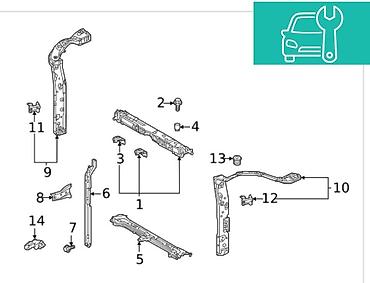 platinum: Экран крепления радиатора Toyota, Новый, Оригинал — 2