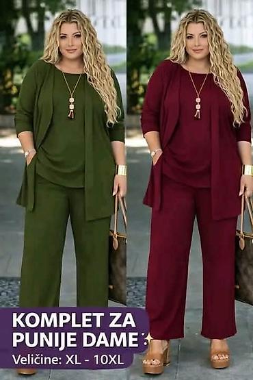 debeli dzemperi: Komplet iz 3 dela majica, kardigan, pantalone. Lagan,prijatan — 3