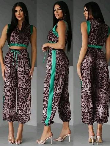 fazon: Komplet crop top majica i siroke pantalone leopard dezen sa — 3