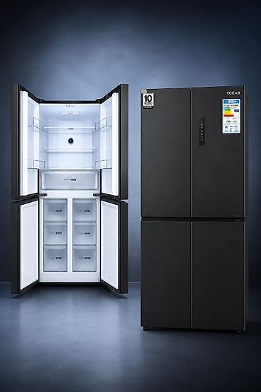 Техника и электроника: Четырёхдверный холодильник ToeAR, цвет — матовый чёрный (French Door) — 1