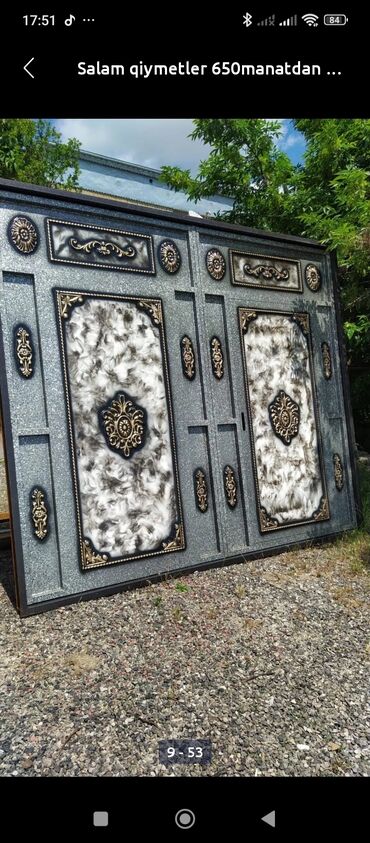 Həyət darvazaları: Dəmir Həyət darvazası, Yana açılan, Mexaniki, Qapı ilə, rəng - Qara — 30