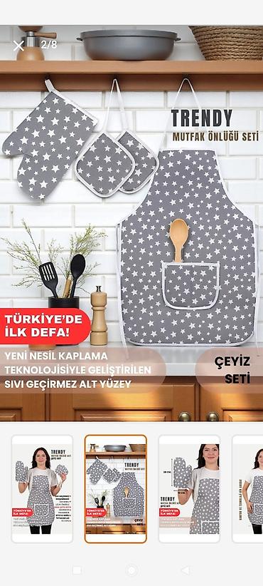 karta: Mətbəx üçün önlük və istiliyədavamlı əlcək dəsti - Dəst: 1 ədəd önlük — 7