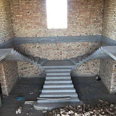plant beton: Бетонная лестница Для дома, Форма лестницы: Многомаршевая — 1