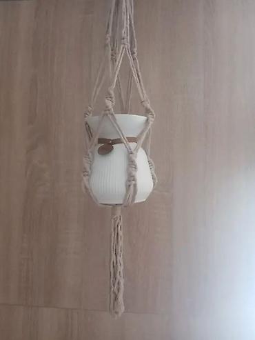 Вешалки: Makrame asma güldan tutacağı – əl işi bitki asqısı - Material: qalın — 6