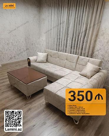 Ev və bağ: Künc divan dəsti - Ölçü: 260 × 160 sm - Mexanizm: açılan, bazalı — 1