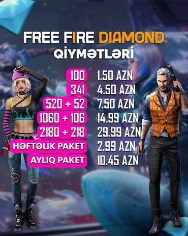 Video oyunlar üçün aksesuarlar: Free Fire Almaz Satışı İndi GamexAz-da! 🎮 Free Fire oyunçuları üçün