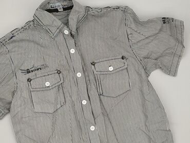 koszula dla chłopca reserved: Shirt 10 years, condition - Very good, pattern - Striped, color - Grey