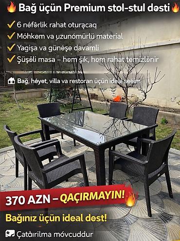 heyet ucun oturacaqlar: Bağ üçün Premium stol-stul dəsti - 6 nəfərlik rahat oturacaq - Möhkəm — 1