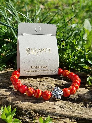 Narukvice: Kalist ručno rađene kamene brojanice od crvenog ahata, sa blagoslovom — 1