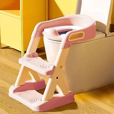 zar odeca: Adapter za WC šolju za decu sa stepenikom – EcoToys, pink Šifra — 3