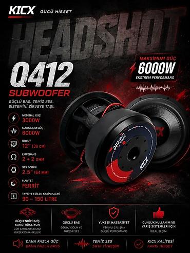 subwoofer satilir: KICX Q412 Subwoofer Subwooferin kicik zele alib ve spider bolgesine — 1