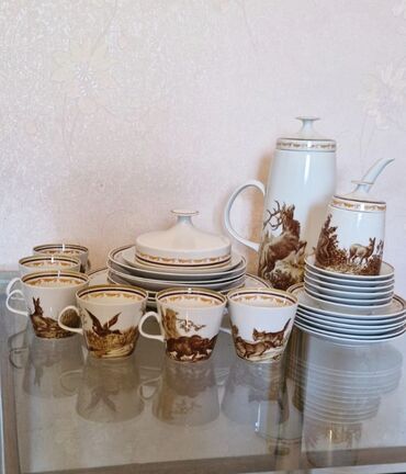 Çay dəstləri və servizlər: Çay dəsti, rəng - Ağ, Farfor, 6 nəfərlik, Almaniya